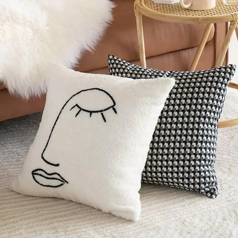 Abstract Face Artistic Cushion Cover by Casa & Beyond