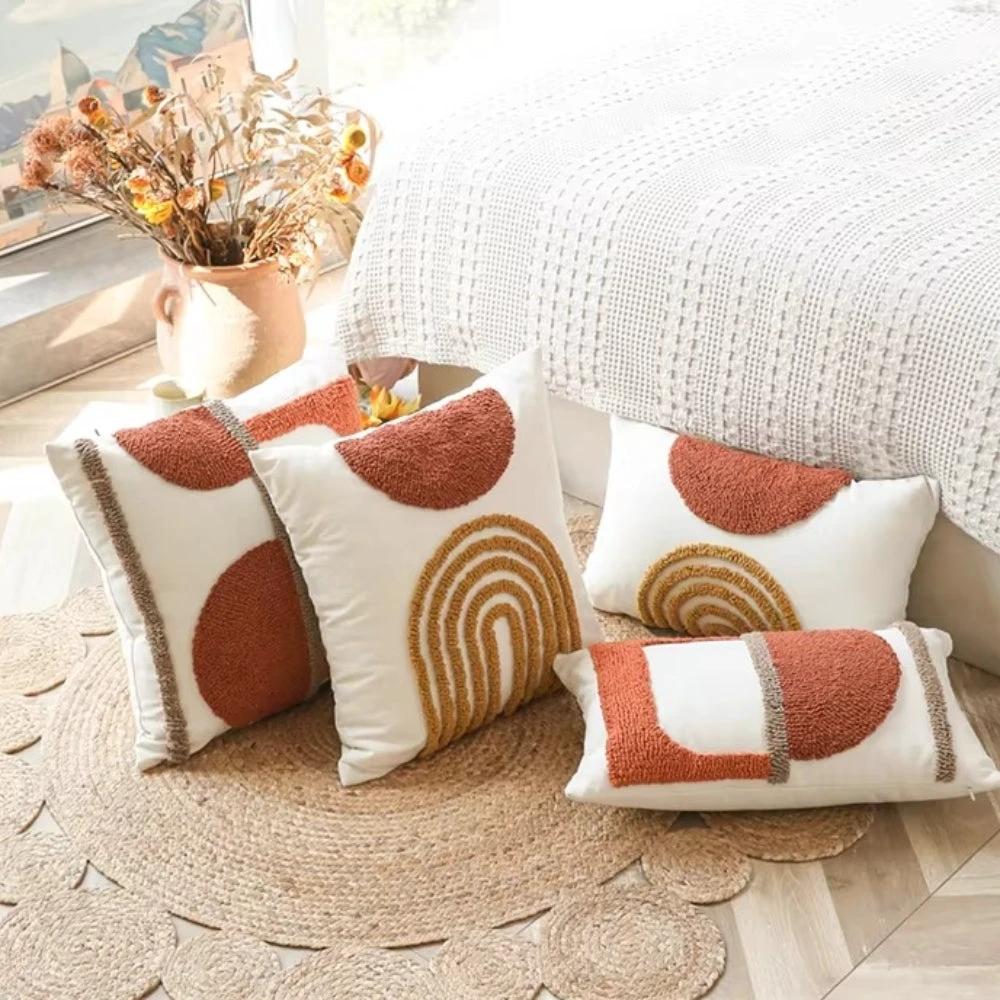 Eden Geometric Embroidery Cushion Cover by Casa & Beyond