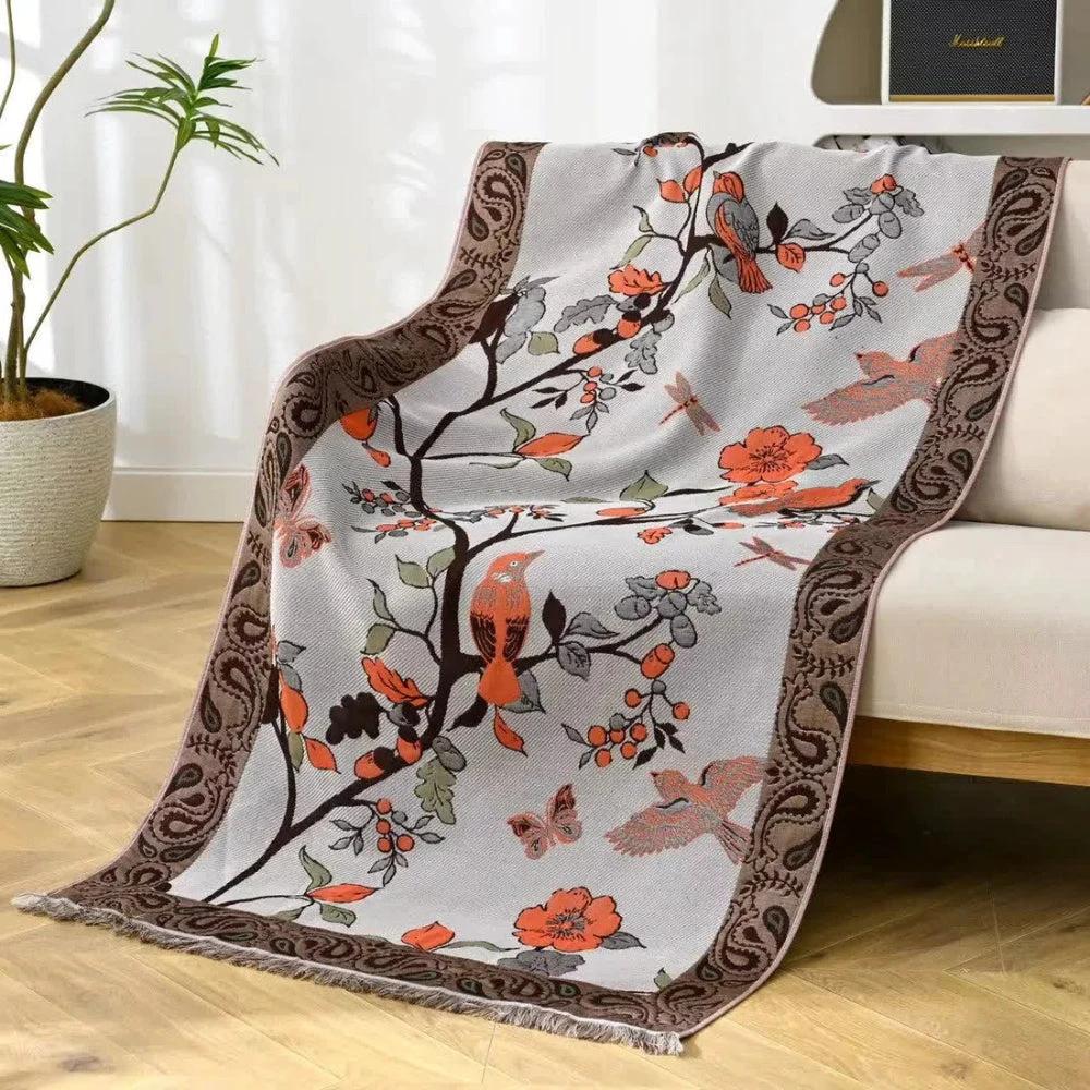 Countryside Charm Bird Cotton Towel by Casa & Beyond