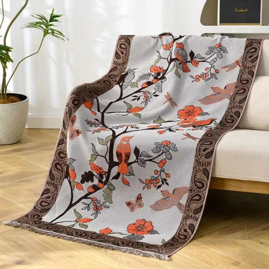 Countryside Charm Bird Cotton Towel by Casa & Beyond