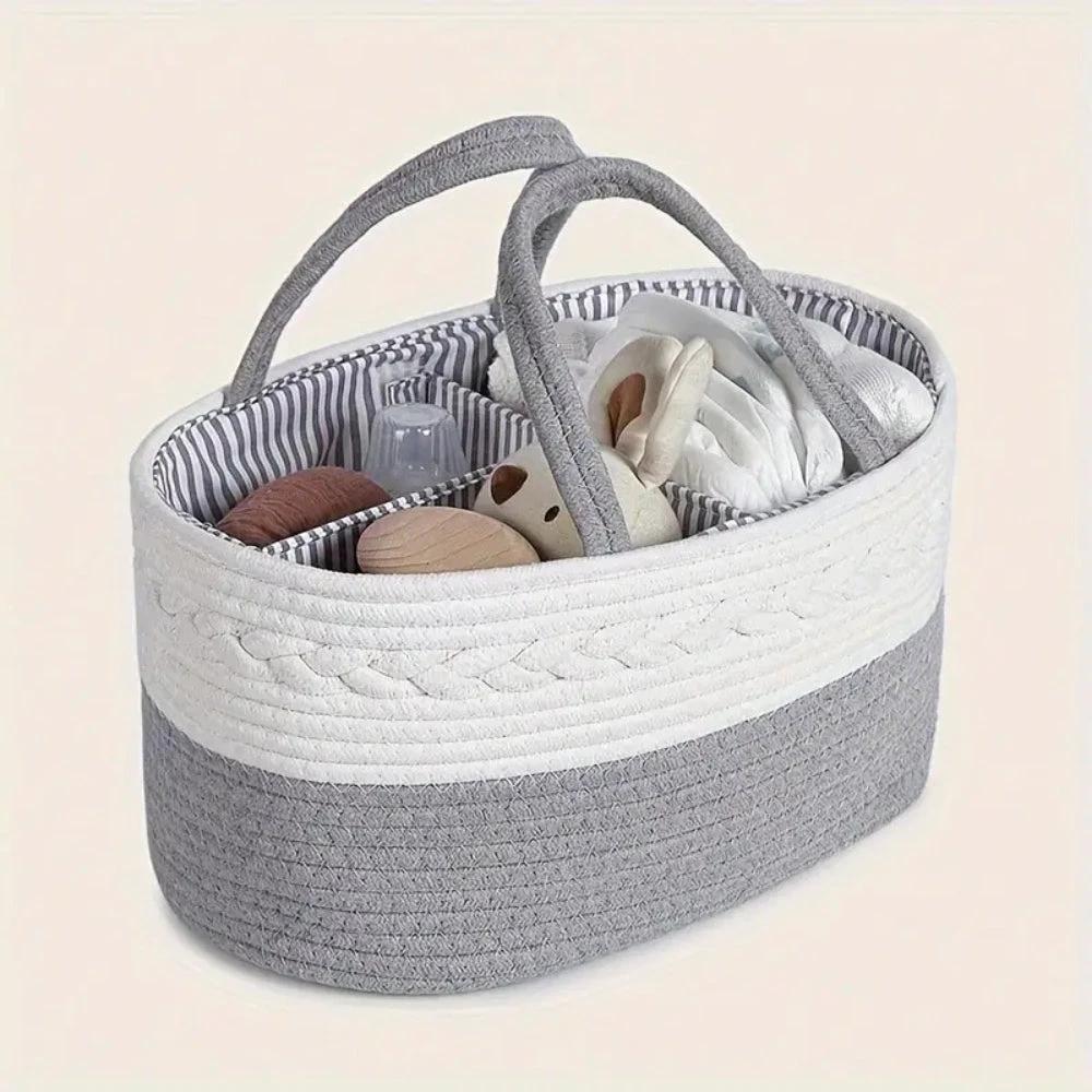 Braided Grey Baby Essentials Organizer by Casa & Beyond