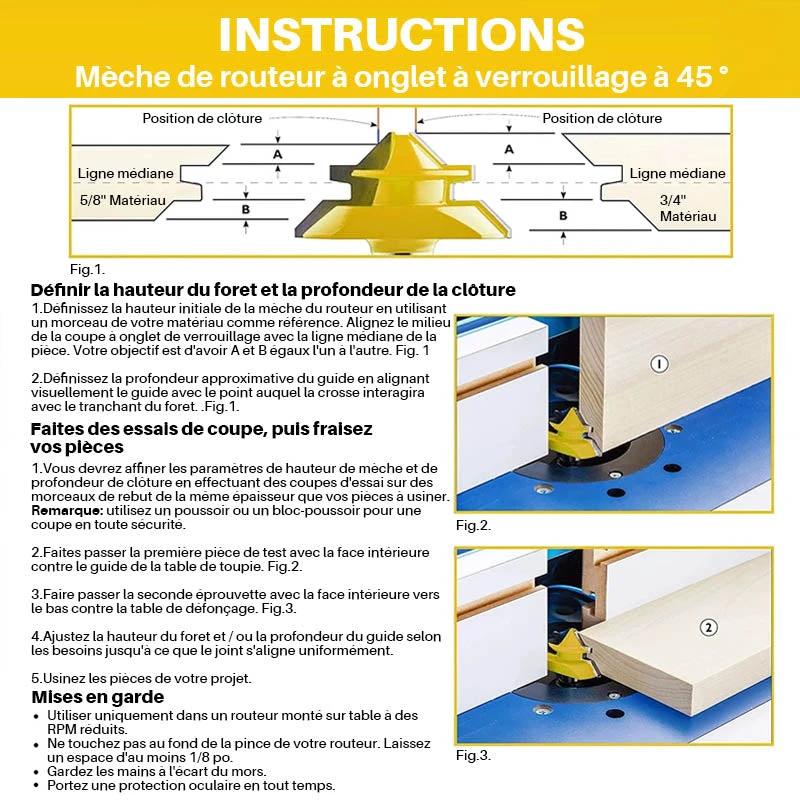 MèChe for angled cutting with lock at 45° by Bowlift