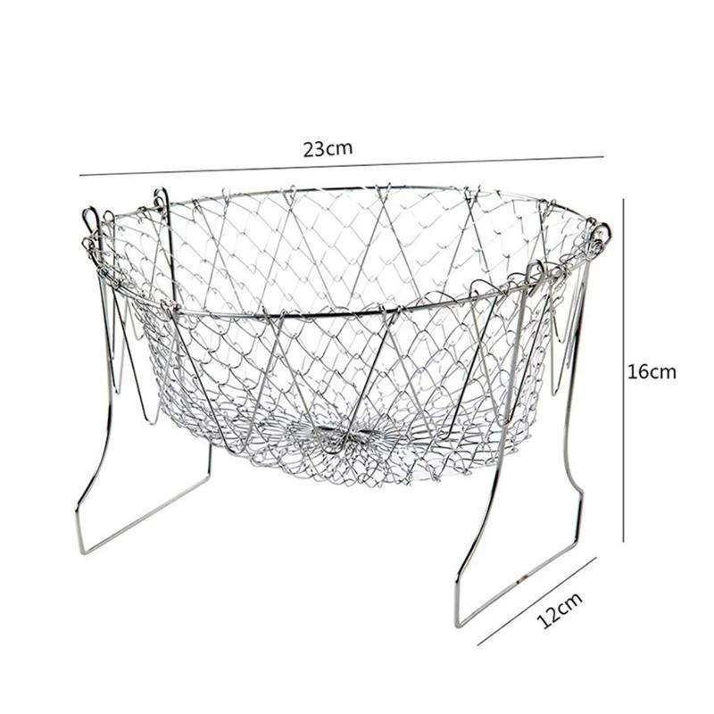 Chef Frying Basket Foldable Made of Stainless Steel by Bowlift