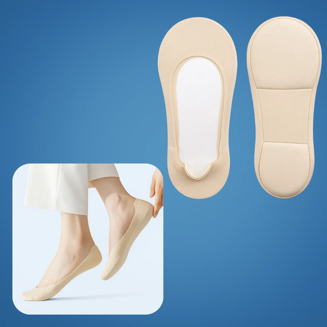 Show Padded Socks – Shock Absorbing Comfort – Breathable Cotton Cushion – Anti-Slip Heel – Women All-Day Walking Relief Bowlift by Bowlift