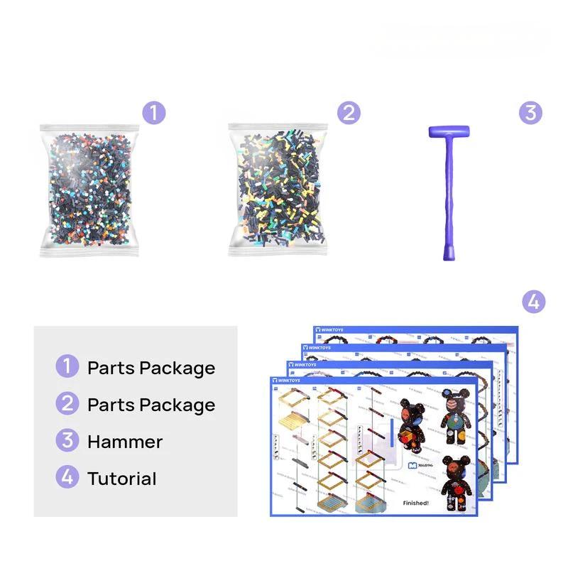 DIY Pixel Art Block Bear Figures – Creative Building & Collectible Display by BowLift