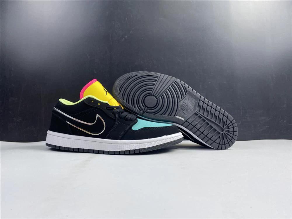 Air Jordan 1 Low Black Aurora Green Laser Orange by Air Jordan