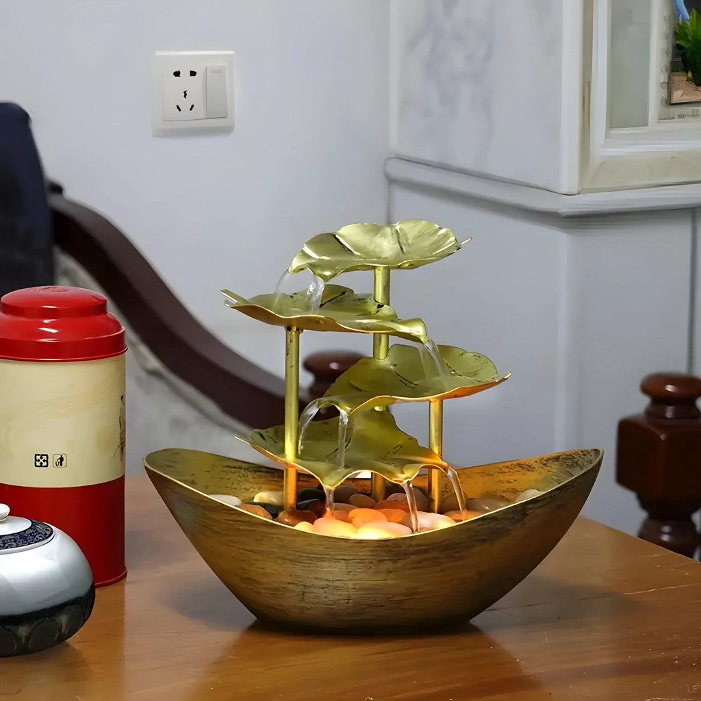 LED decorative leaf-inspired fountain Bowlift by Bowlift