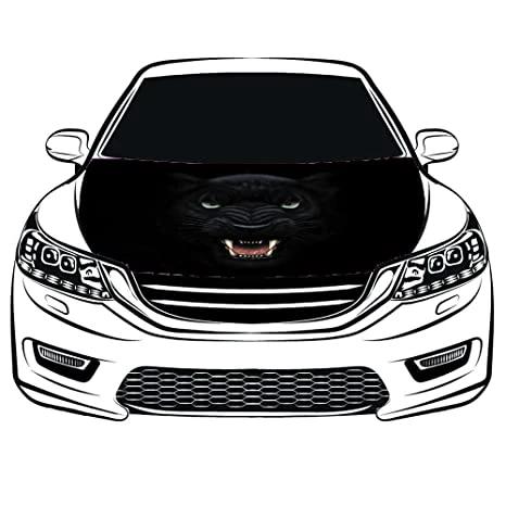 Black Panther Car Hood Cover Flag , Engine Banner Flag Black Panther Logo,3.3X5ft,/6X7FT100% Polyester Elastic Fabrics Can be Washed by flagsshop