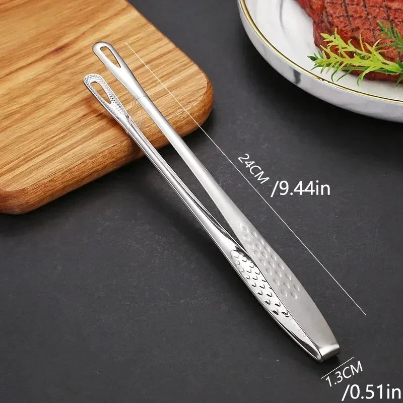 1pc Stainless Steel Kitchen Barbecue Clip Extended Food Clip Utensils by Bowlift