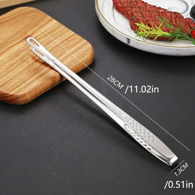 1pc Stainless Steel Kitchen Barbecue Clip Extended Food Clip Utensils by Bowlift