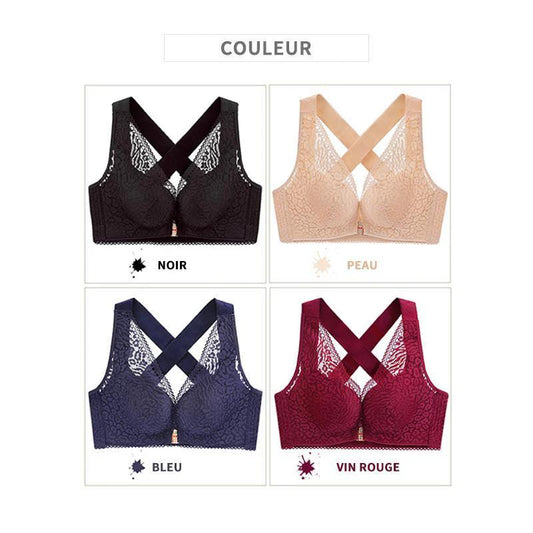 Bra with front closure and crossed straps by Bowlift