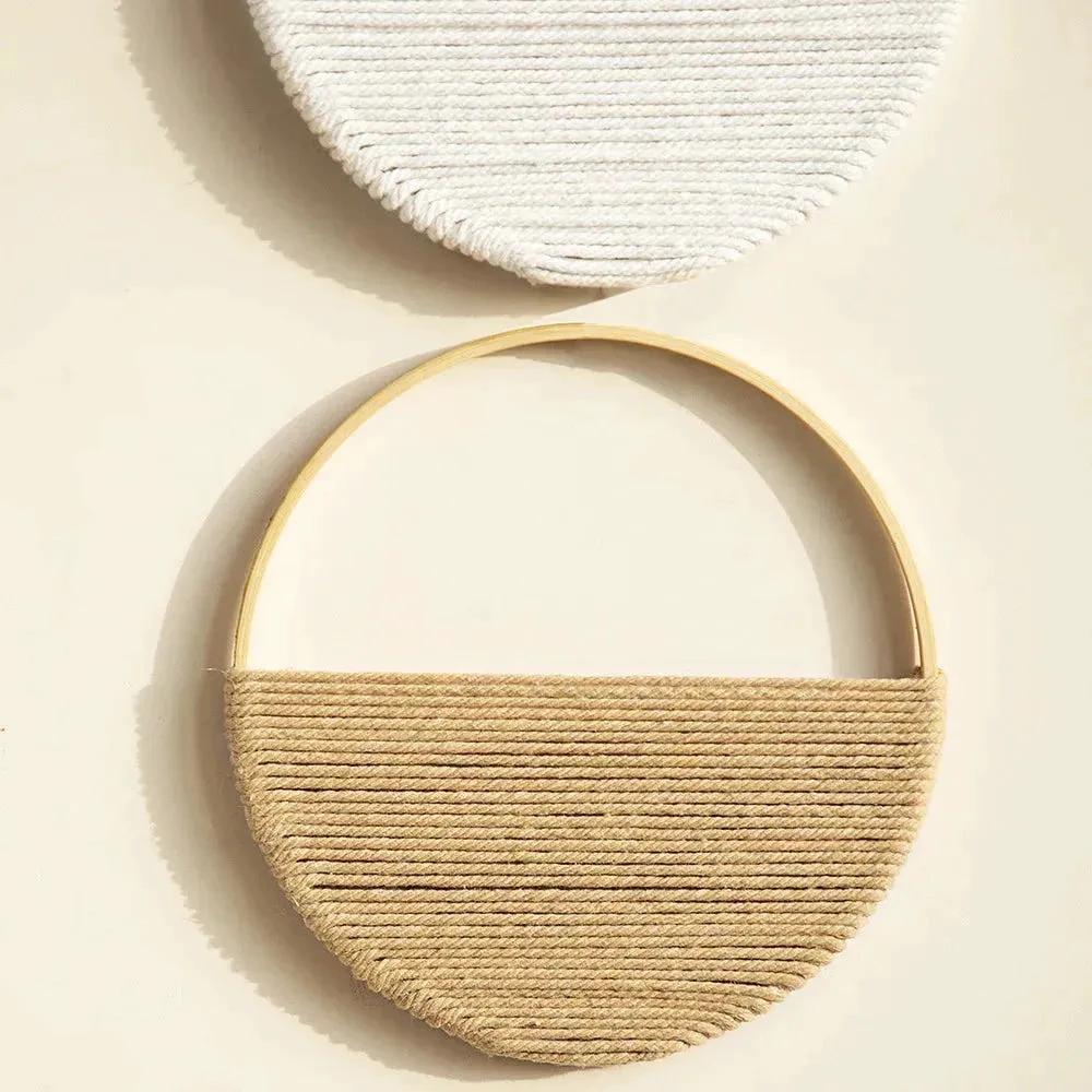 Circular Macrame Wall Decor with Symmetrical Design Bowlift by Bowlift