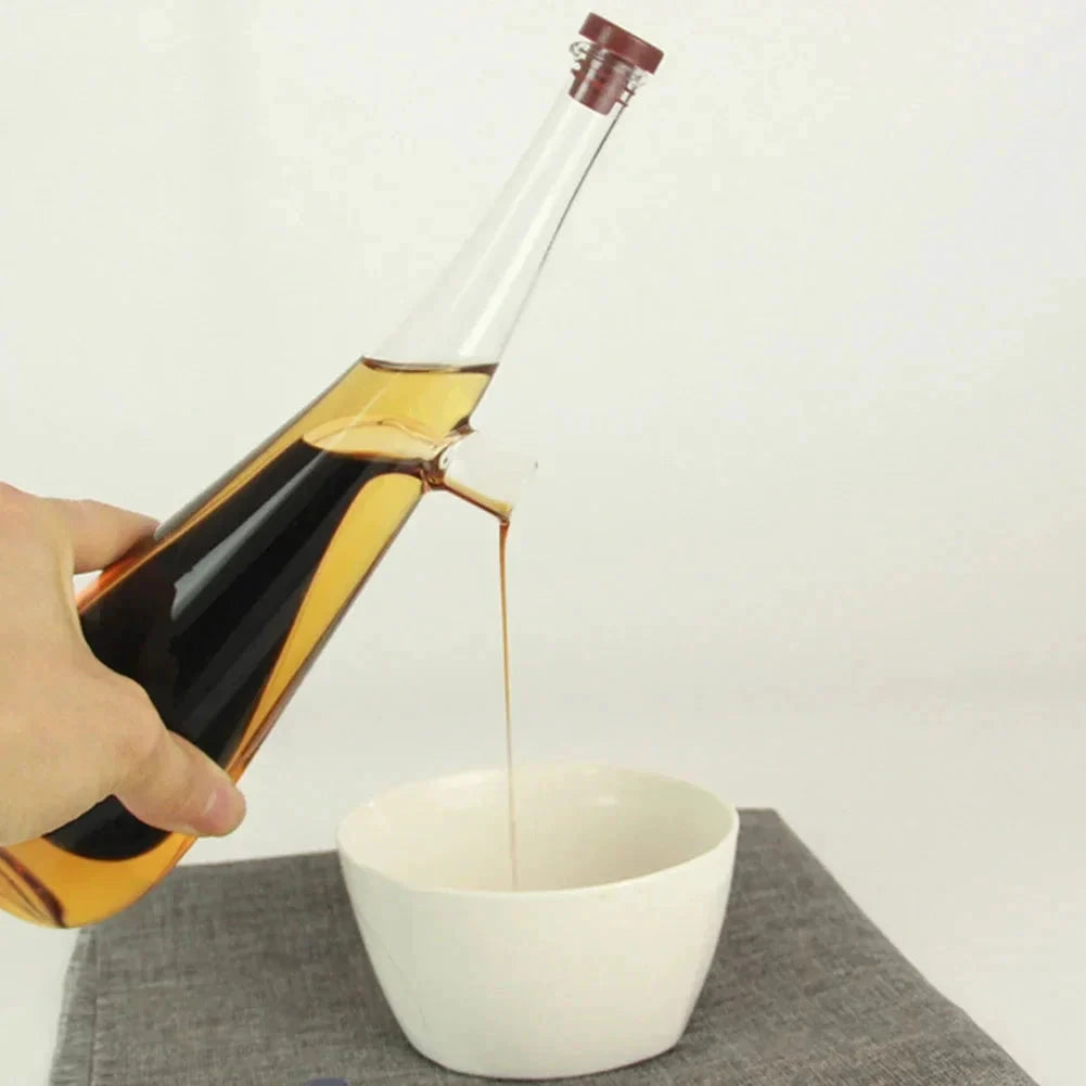 2 In 1 Double Layer Glass Olive Oil Bottle with Stopper Double Pourer by Bowlift