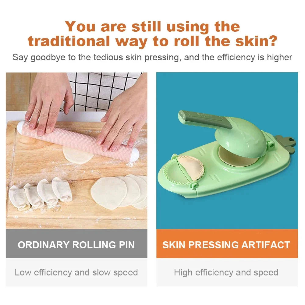 2-in-1 Dumpling Maker and Dough Press Dumpling Making Kitchen Tool by Bowlift