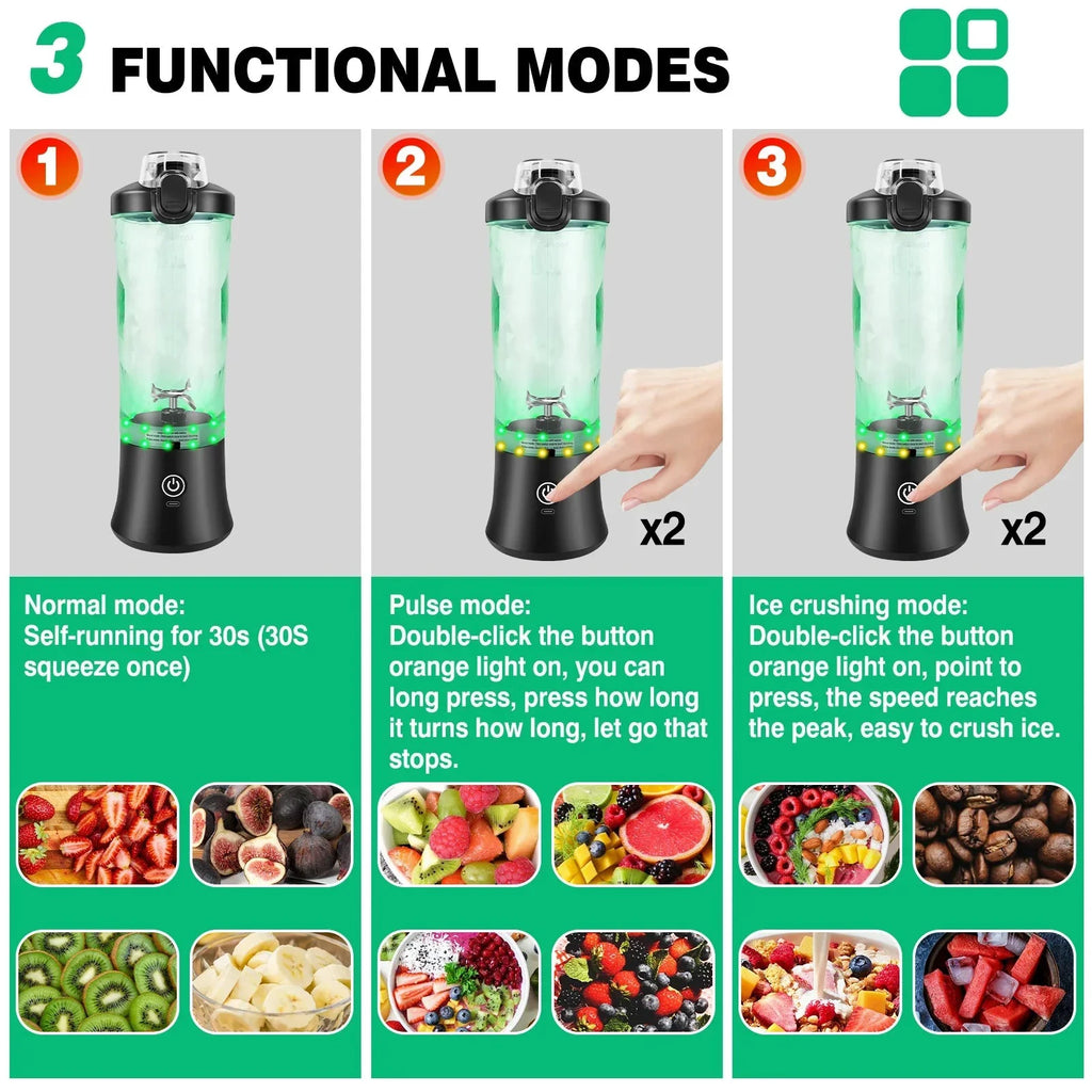 2 in 1 Portable Blender Electric Juicer and Smoothie Mixer Mini Blender by Bowlift