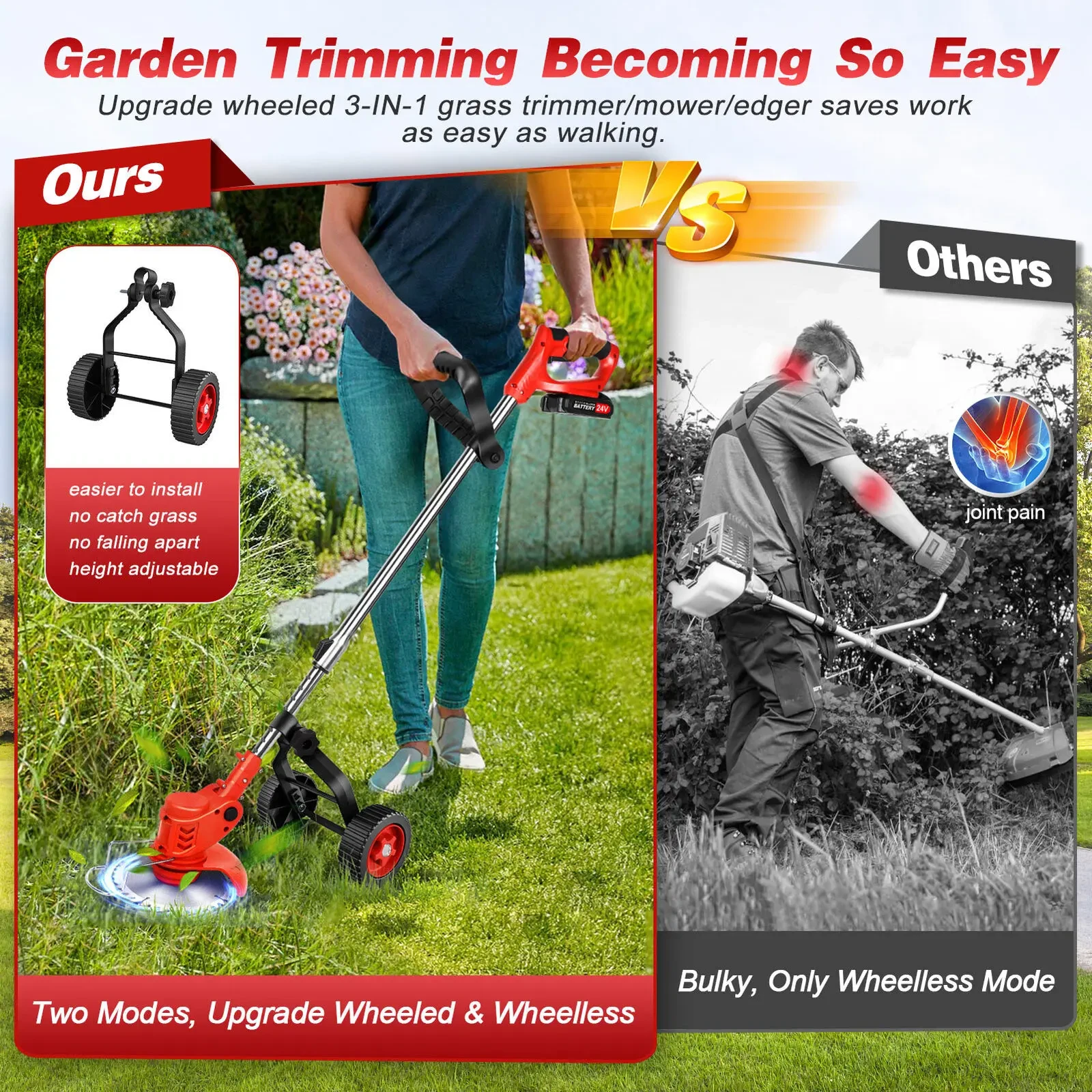 3-in-1 Wireless Turf Trimmer Bowlift by Bowlift