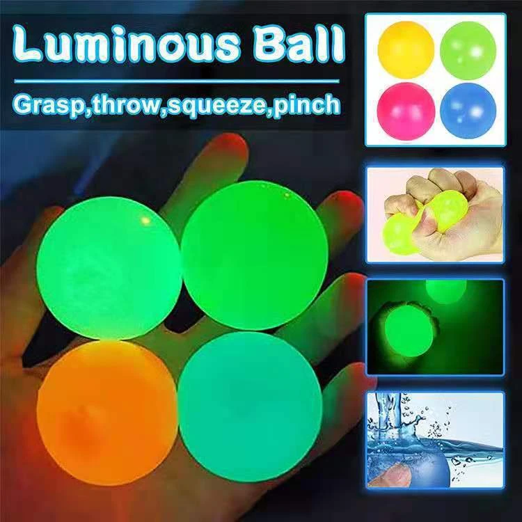 Decompression Glowing Wall Sticking Ball (4 PACK) Bowlift by Bowlift