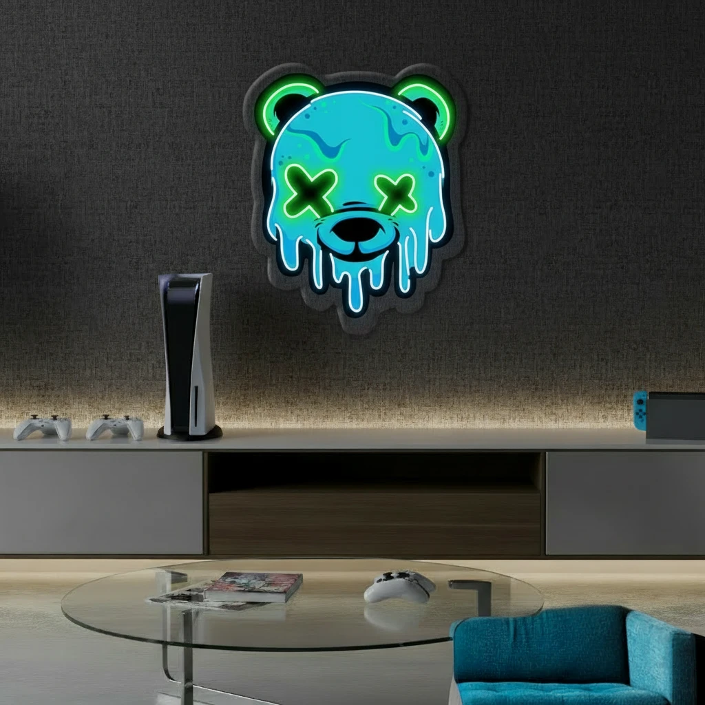 Ice Bear Head Led Neon Sign Home Decor Sign by Neonchics