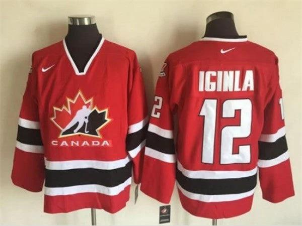 2002 Winter Olympics Team Canada #12 Jarome Iginla CCM Vintage Jersey - Red by Hockey David
