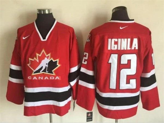 2002 Winter Olympics Team Canada #12 Jarome Iginla CCM Vintage Jersey - Red by Hockey David