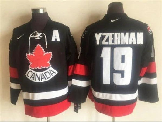 2002 Winter Olympics Team Canada #19 Steve Yzerman CCM Vintage Jersey - Black by Hockey David