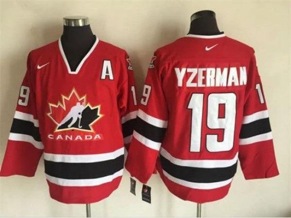 2002 Winter Olympics Team Canada #19 Steve Yzerman CCM Vintage Jersey - Red by Hockey David