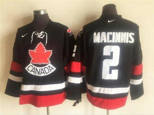 2002 Winter Olympics Team Canada #2 Al MacInnis CCM Vintage Jersey - Black by Hockey David