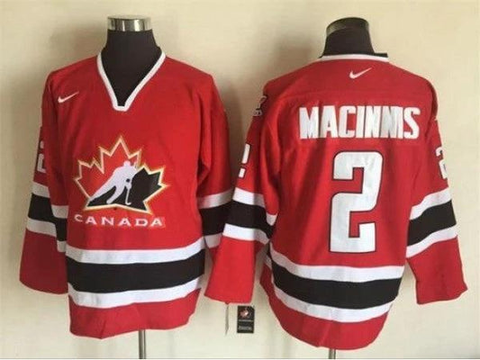 2002 Winter Olympics Team Canada #2 Al MacInnis CCM Vintage Jersey - Red by Hockey David