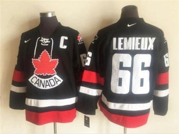 2002 Winter Olympics Team Canada #66 Mario Lemieux CCM Vintage Jersey -Black by Hockey David