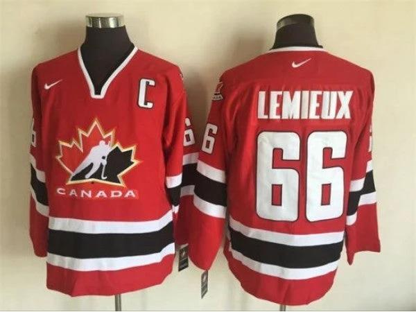 2002 Winter Olympics Team Canada #66 Mario Lemieux CCM Vintage Jersey -Red by Hockey David