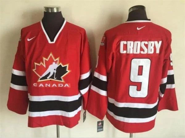 2002 Winter Olympics Team Canada #9 Sidney Crosby CCM Vintage Jersey - Red by Hockey David