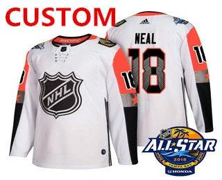 Custom Vegas Golden Knights White 2018 NHL All-Star Stitched Ice Hockey Jersey by Hockey David