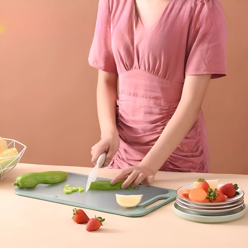 Stylish Double-Sided Stainless Steel Chopping Board by Casa & Beyond