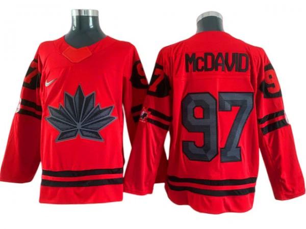 2022 Winter Olympics Team Canada #97 Connor McDavid Red Hockey Jersey by Hockey David