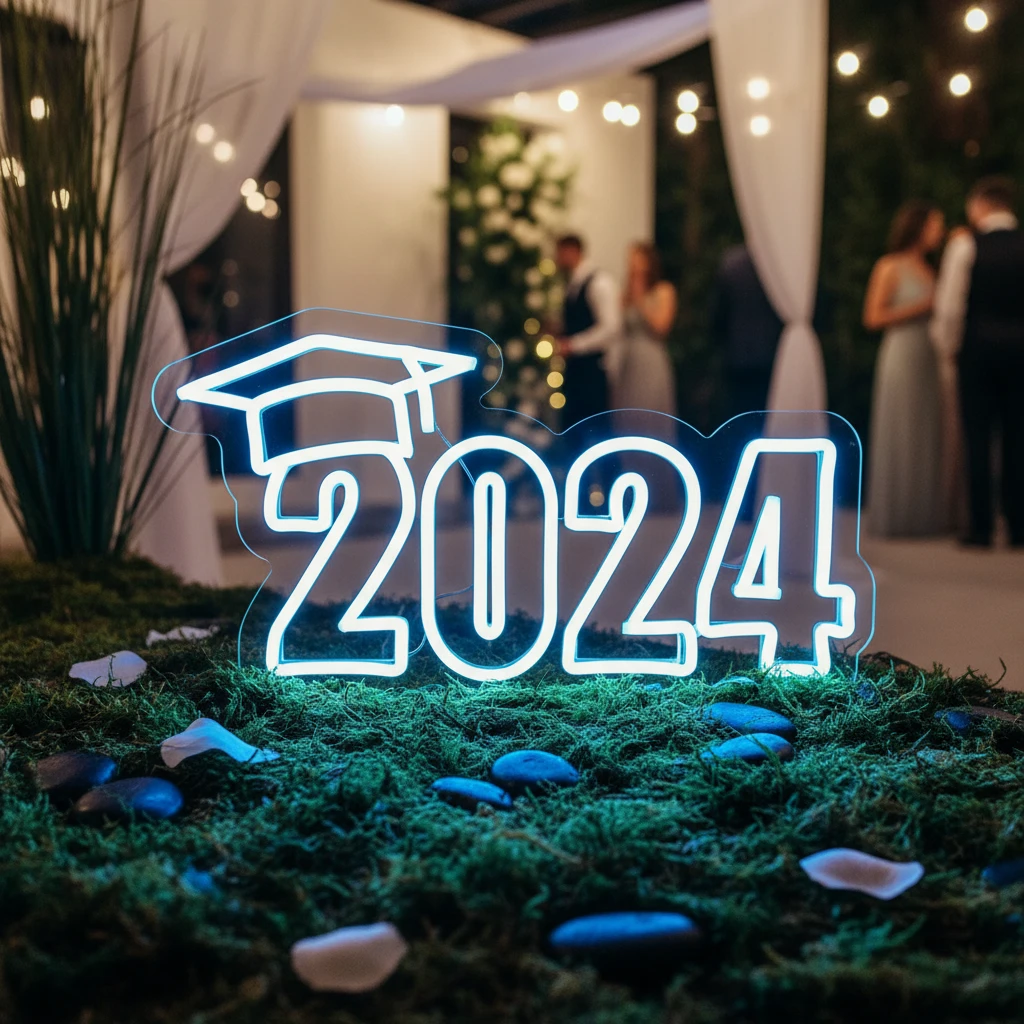 2025 Hat LED Neon Sign Grad Prom Party Decor Sign by Neonchics