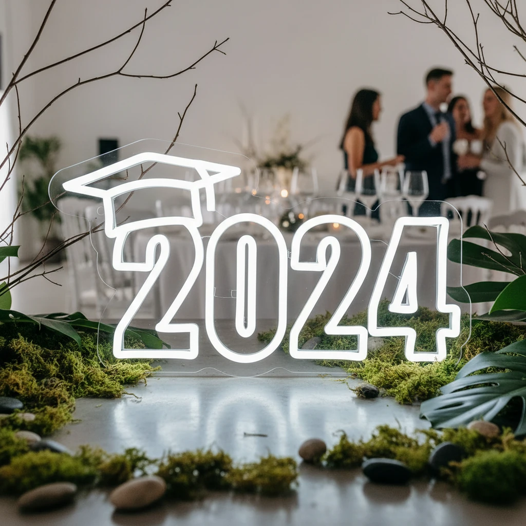2025 Hat LED Neon Sign Grad Prom Party Decor Sign by Neonchics