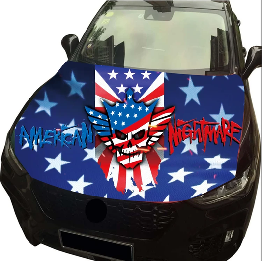 Custom American Nightmare car Hood cover flag ,Engine Flag ,3.3X5ft/6X7FT, 100% Polyester Elastic Fabrics Can be Washed Suitable for large SUV and Pickup Trucks by flagsshop