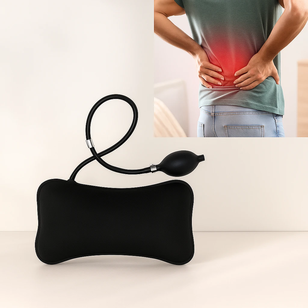 Spine Alignment – Adjustable Firmness – Back Pain Relief – Office Travel Car Seat Support Bowlift by Bowlift