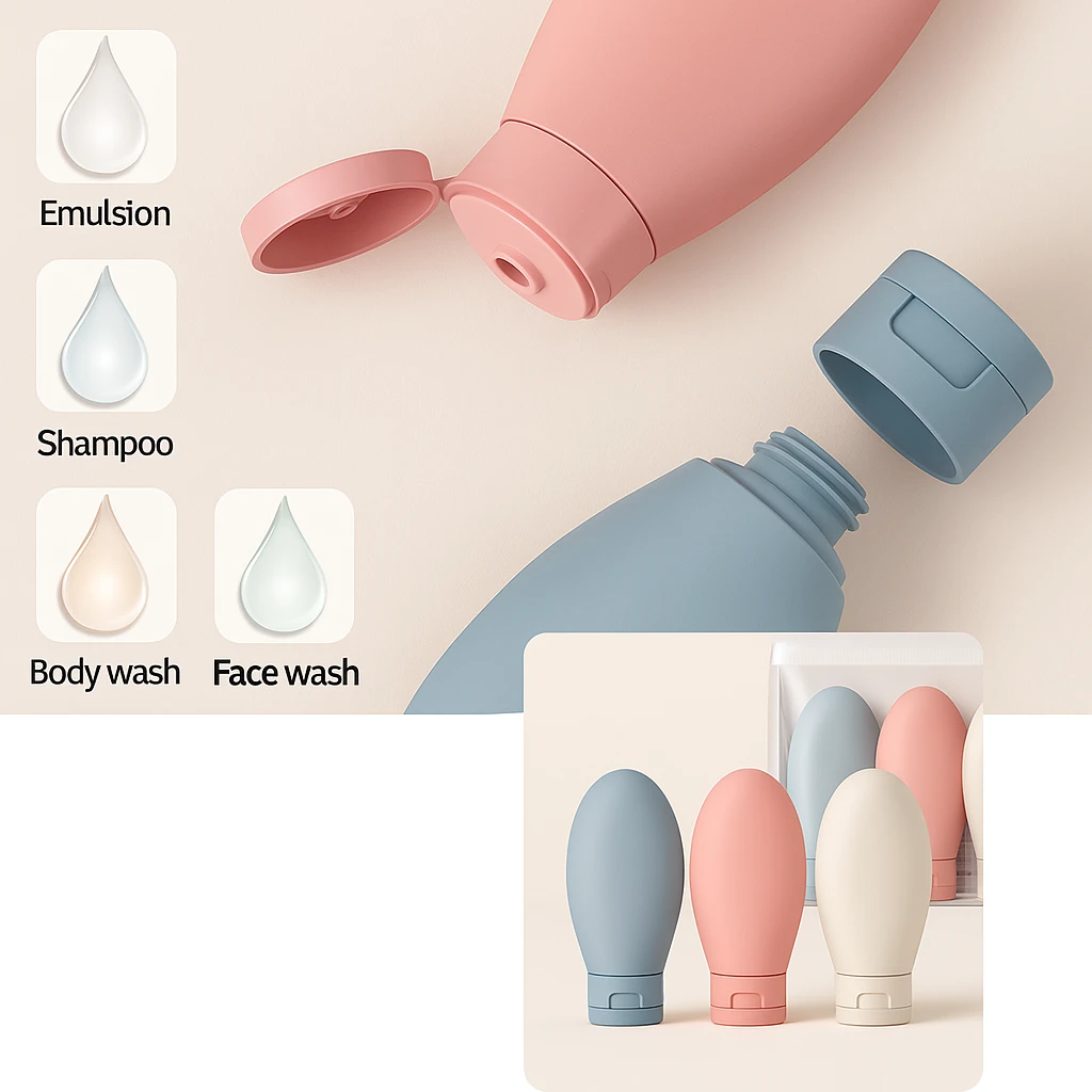 Leak-Proof Silicone – 60 ml Refillable – Ideal for Carry-On Trips Bowlift by Bowlift