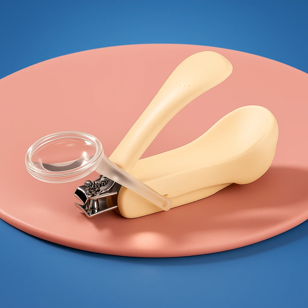 Built-in Magnifier – Stainless Steel Blades – Safe Grip for Newborns & Infants Bowlift by Bowlift