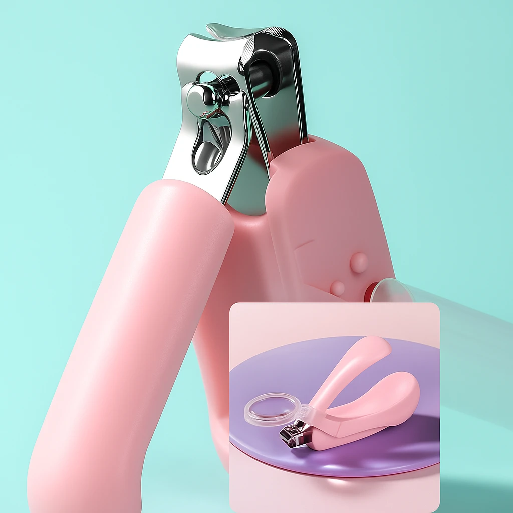 Built-in Magnifier – Stainless Steel Blades – Safe Grip for Newborns & Infants Bowlift by Bowlift