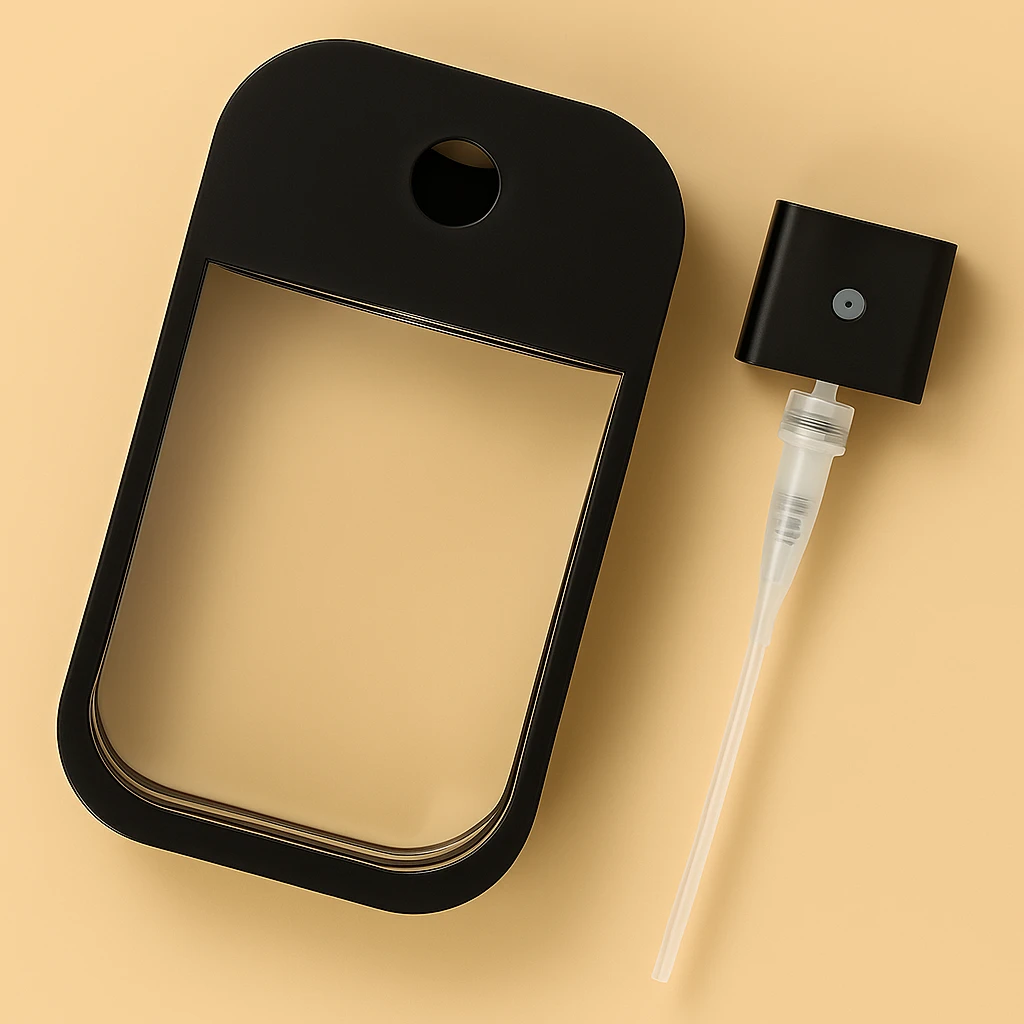 Leak-Proof Fine Mist Refillable – Compact Card-Shape for Perfume & Sanitiser Bowlift by Bowlift