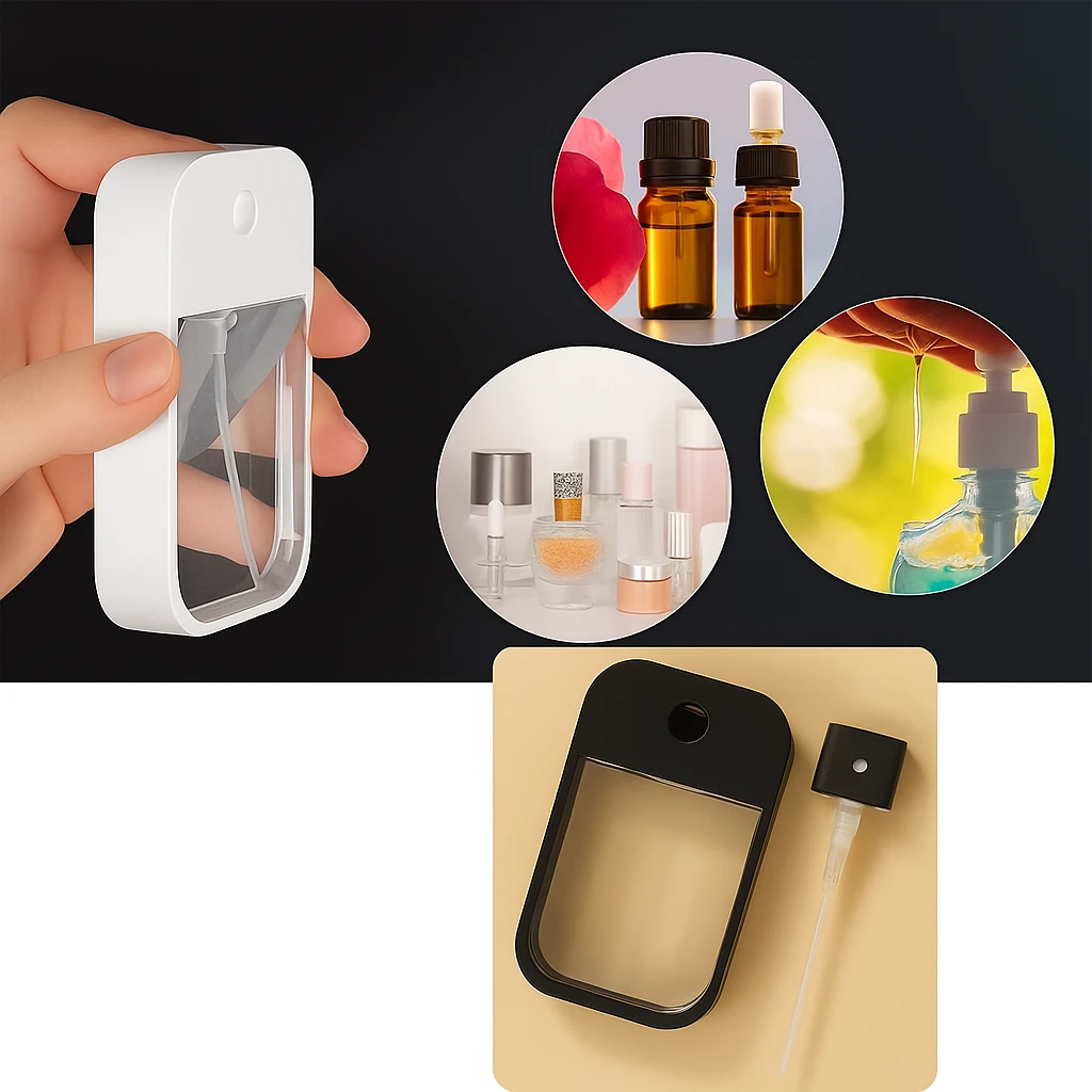 Leak-Proof Fine Mist Refillable – Compact Card-Shape for Perfume & Sanitiser Bowlift by Bowlift