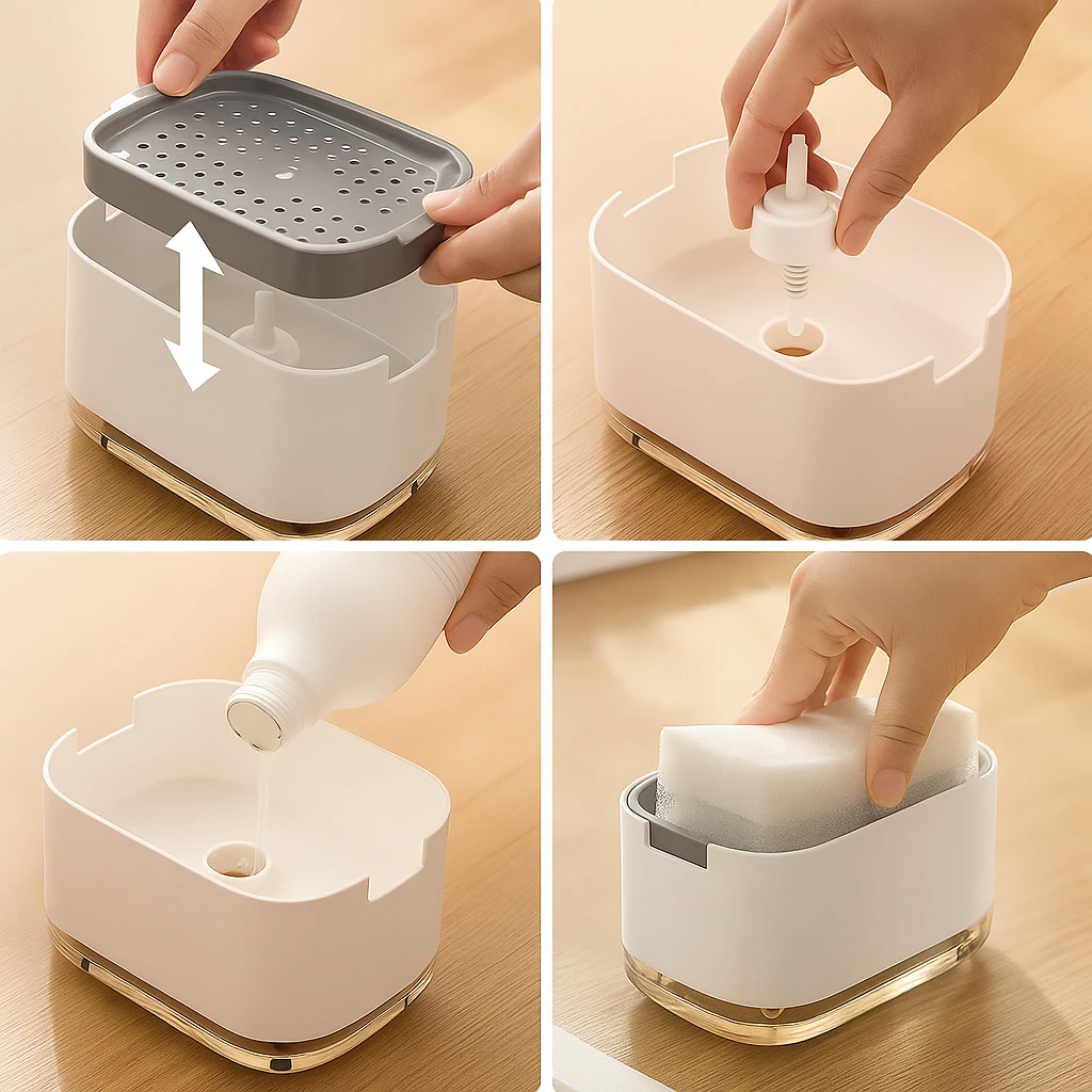 Compact Non-Slip – Silicone Base Easy Clean – Kitchen Sink Organisation Bowlift by Bowlift