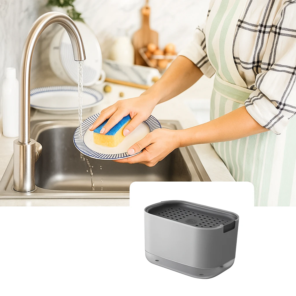 Compact Non-Slip – Silicone Base Easy Clean – Kitchen Sink Organisation Bowlift by Bowlift