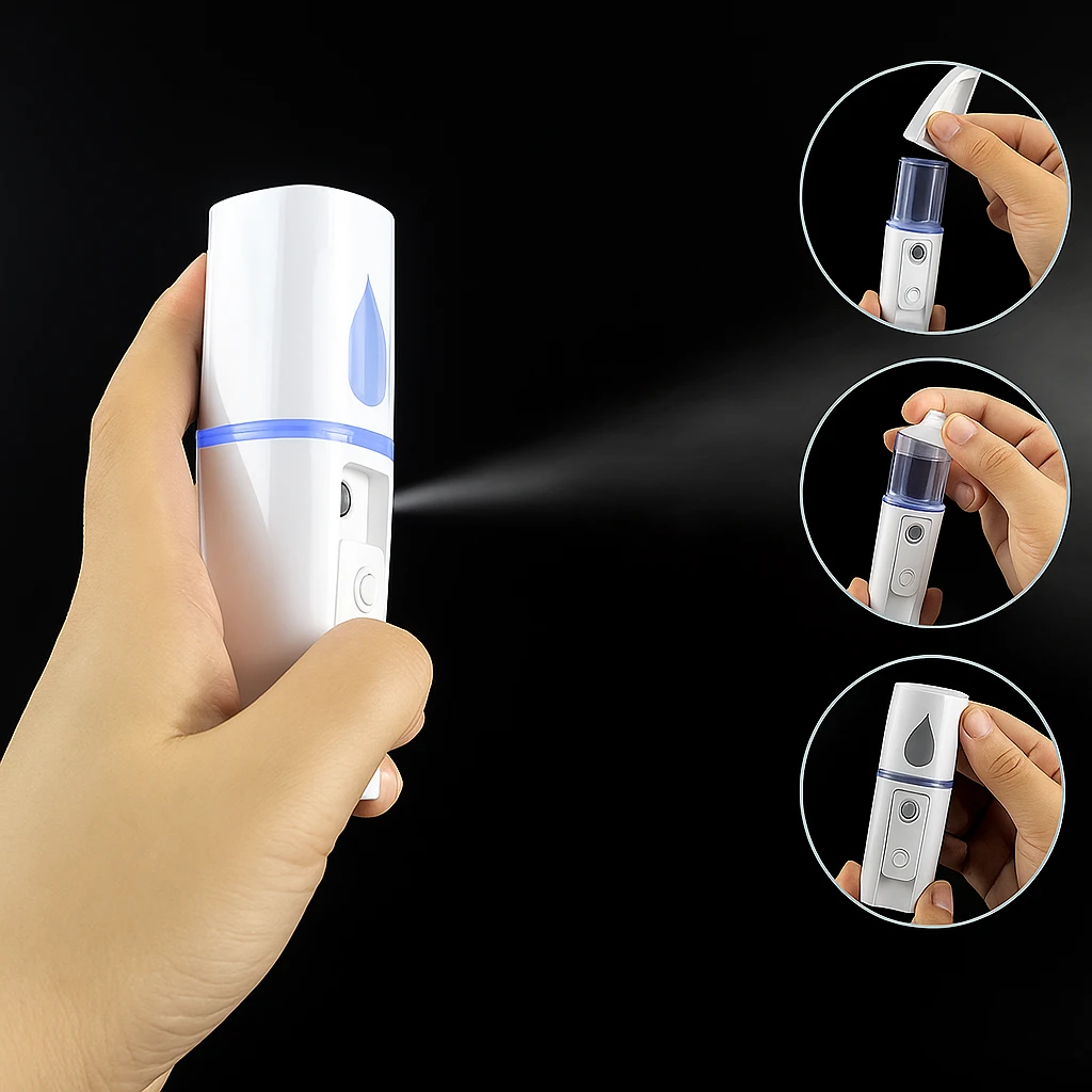 Deep Hydration Nano Mist – USB Rechargeable Handheld – Travel & Home Skincare Bowlift by Bowlift