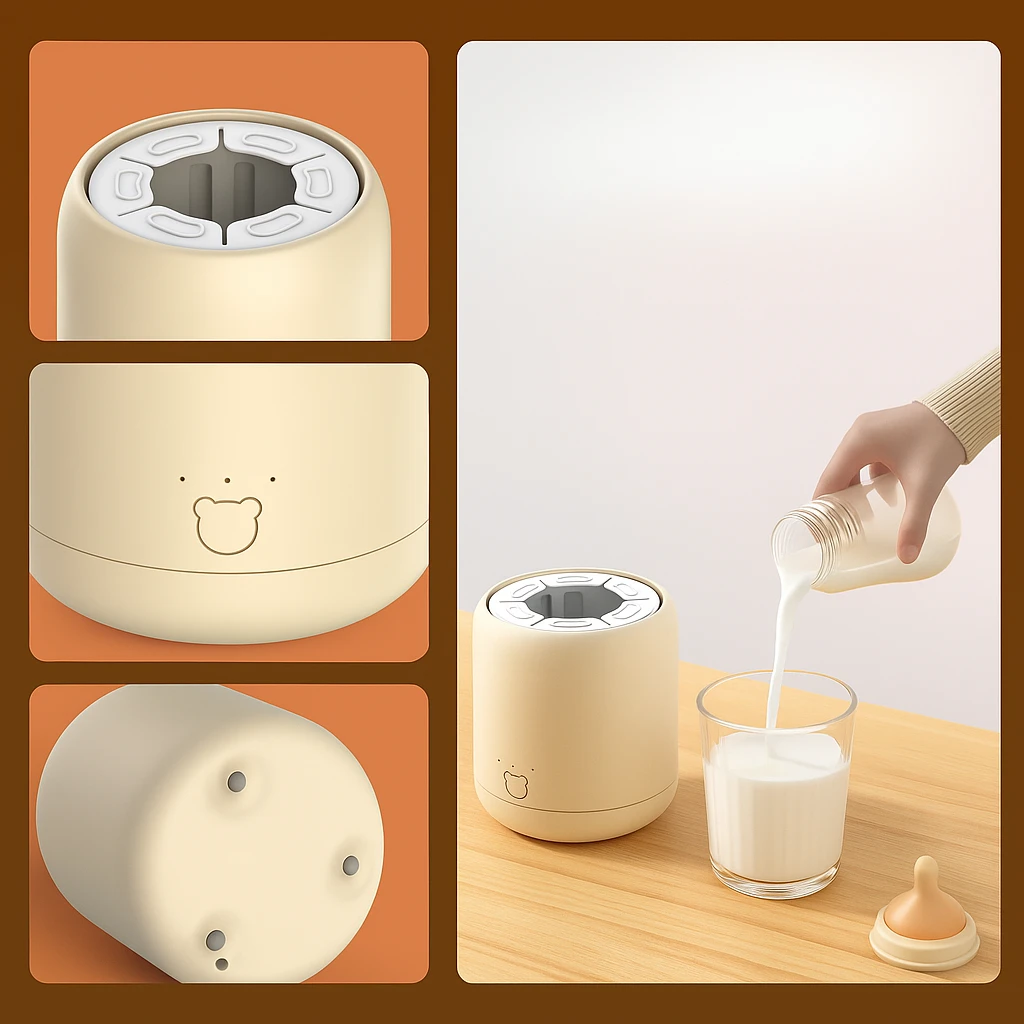 Clump-Free Bottle Shaker – Quiet Rechargeable Design – Night Feeds & Busy Parents Bowlift by Bowlift
