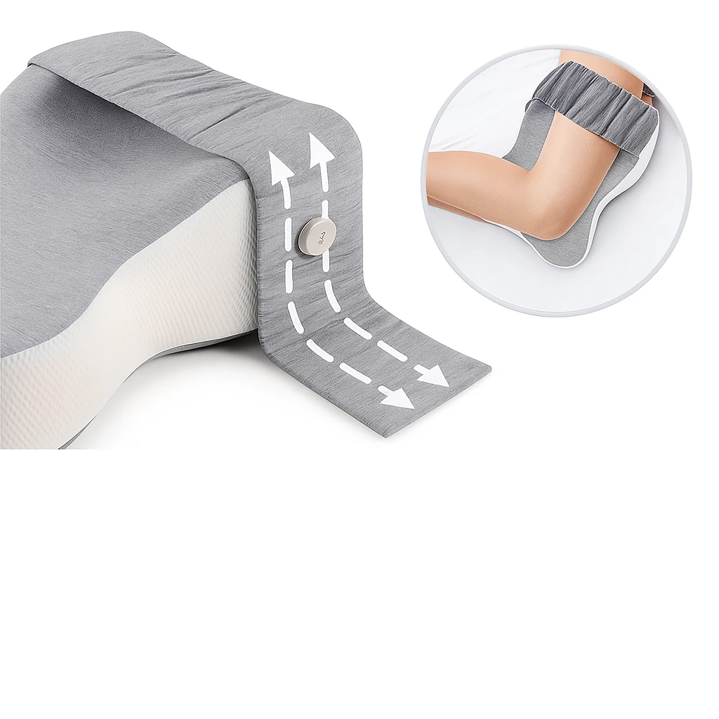 Side Sleeper Alignment – Breathable Memory Foam with Strap – Pregnancy and Hip Support Bowlift by Bowlift