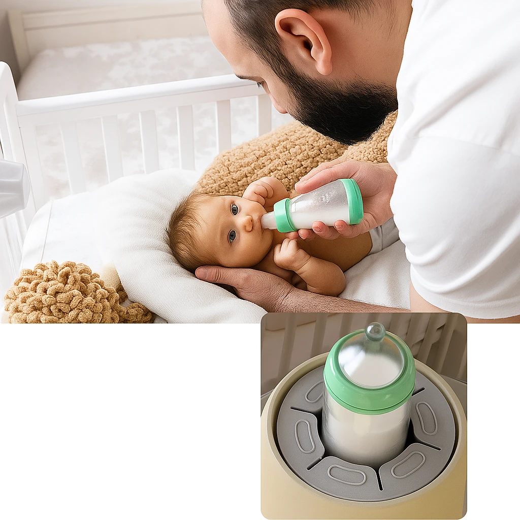 Clump-Free Bottle Shaker – Quiet Rechargeable Design – Night Feeds & Busy Parents Bowlift by Bowlift
