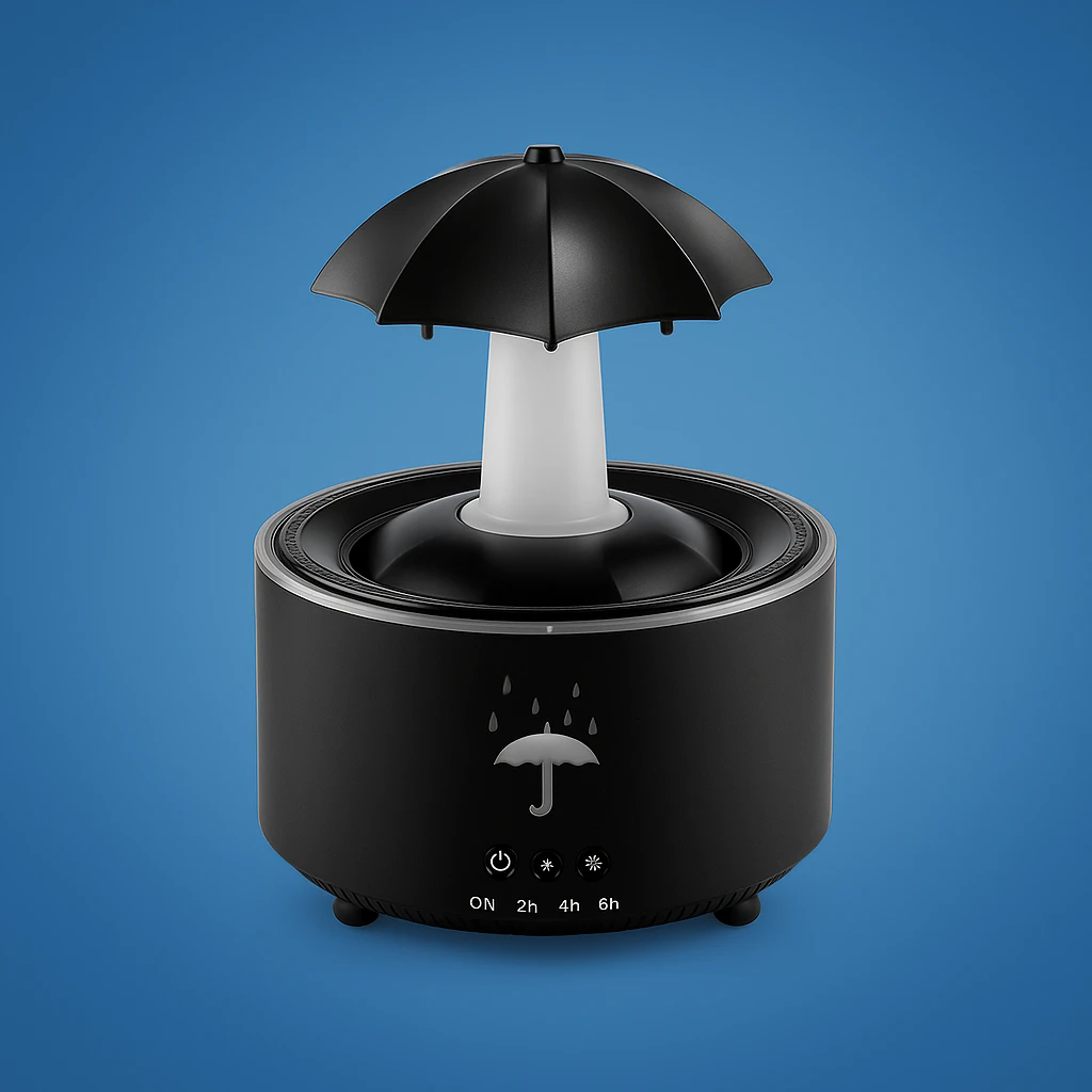 Rotating Umbrella Mist – LED Night Light – Quiet Humidifier for Bedroom Bowlift by Bowlift